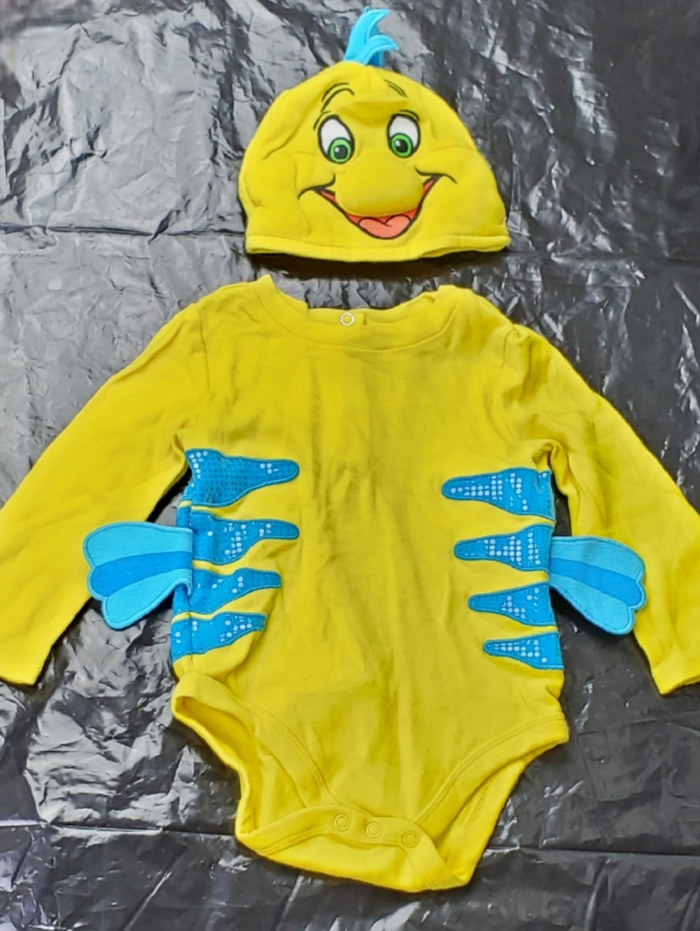 Disney Baby Kids Flounder Halloween Costume Little Mermaid - Size 12-18M - GUC